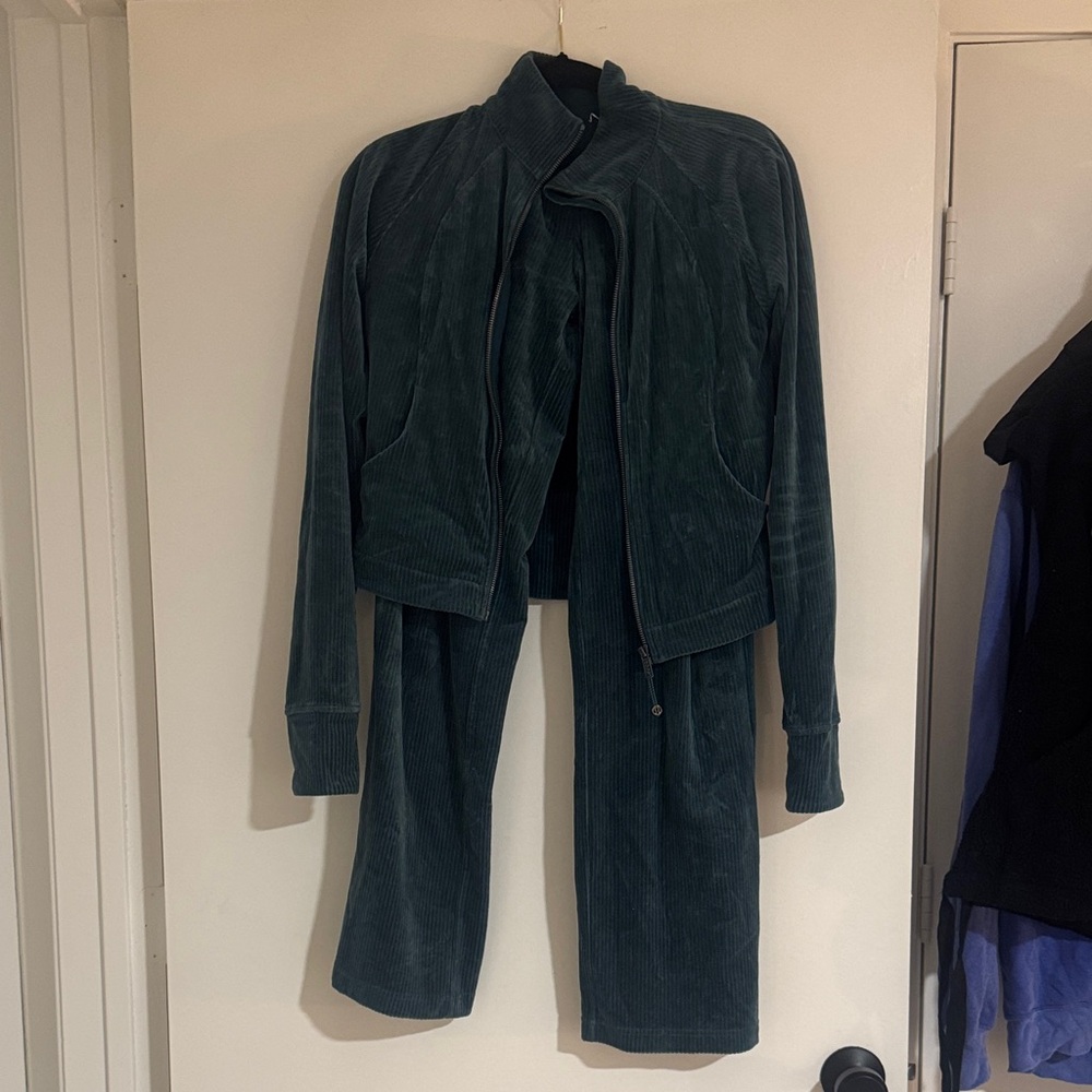 lululemon athletica Teal Bomber Jacket and Pants Set